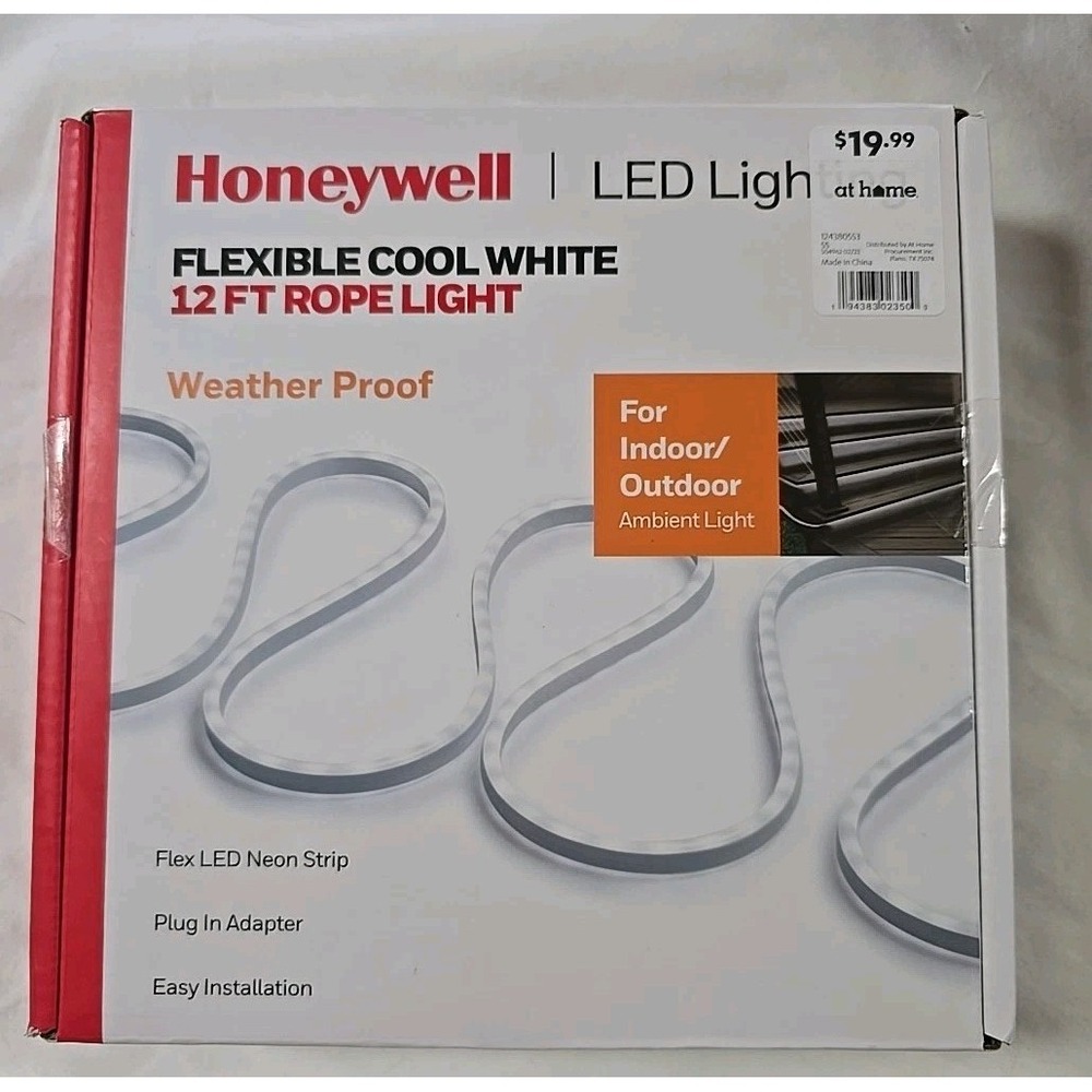 Flexible LED White Neon Rope‎ Light Accent, Outdoor/Indoor, Power Adapter - 12ft